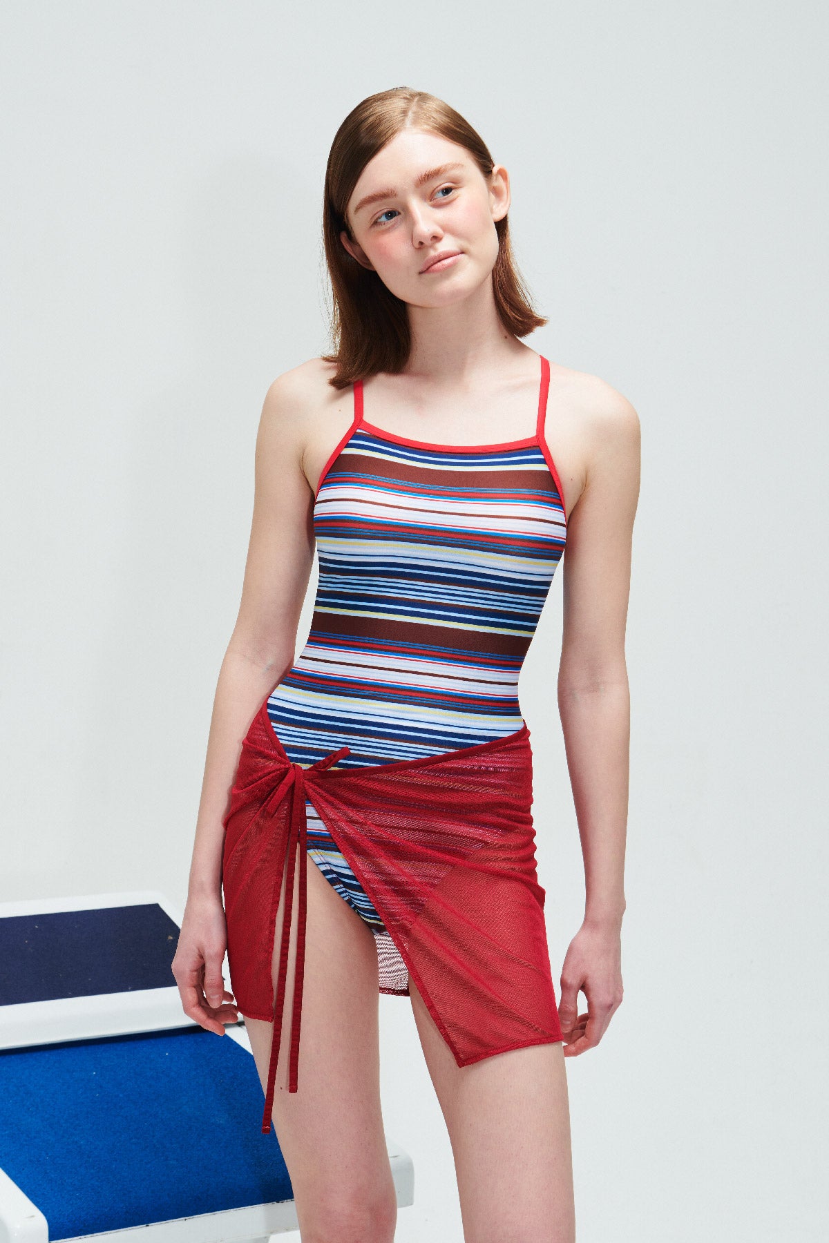 Mini-jupe en maille - Marron