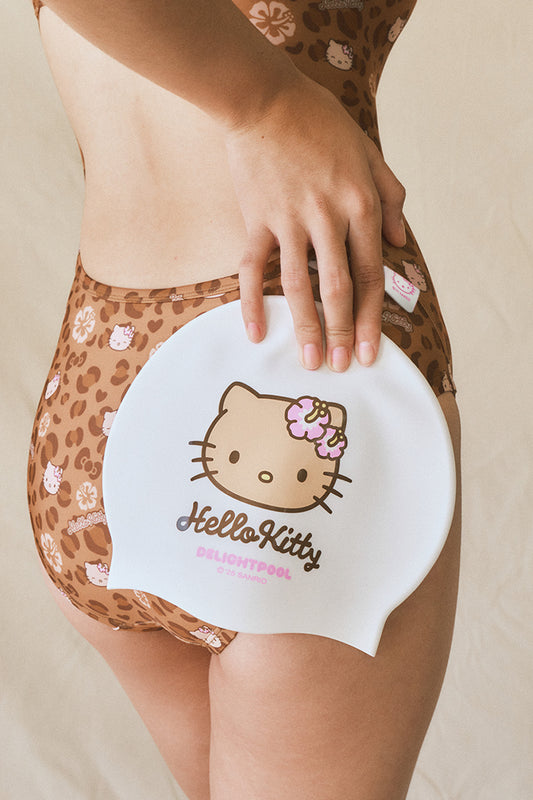 Aloha Hello Kitty swimcap - White