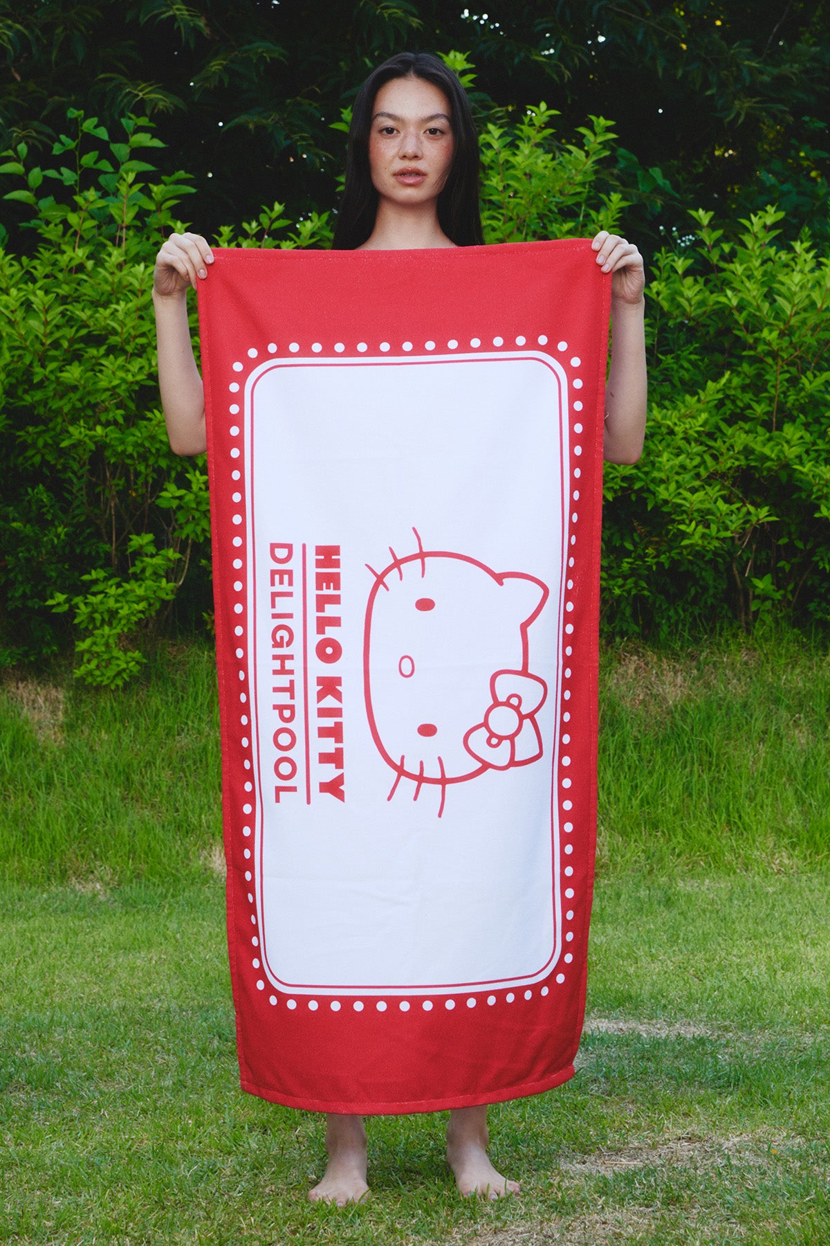 Serviette de plage Hello Kitty - Rouge