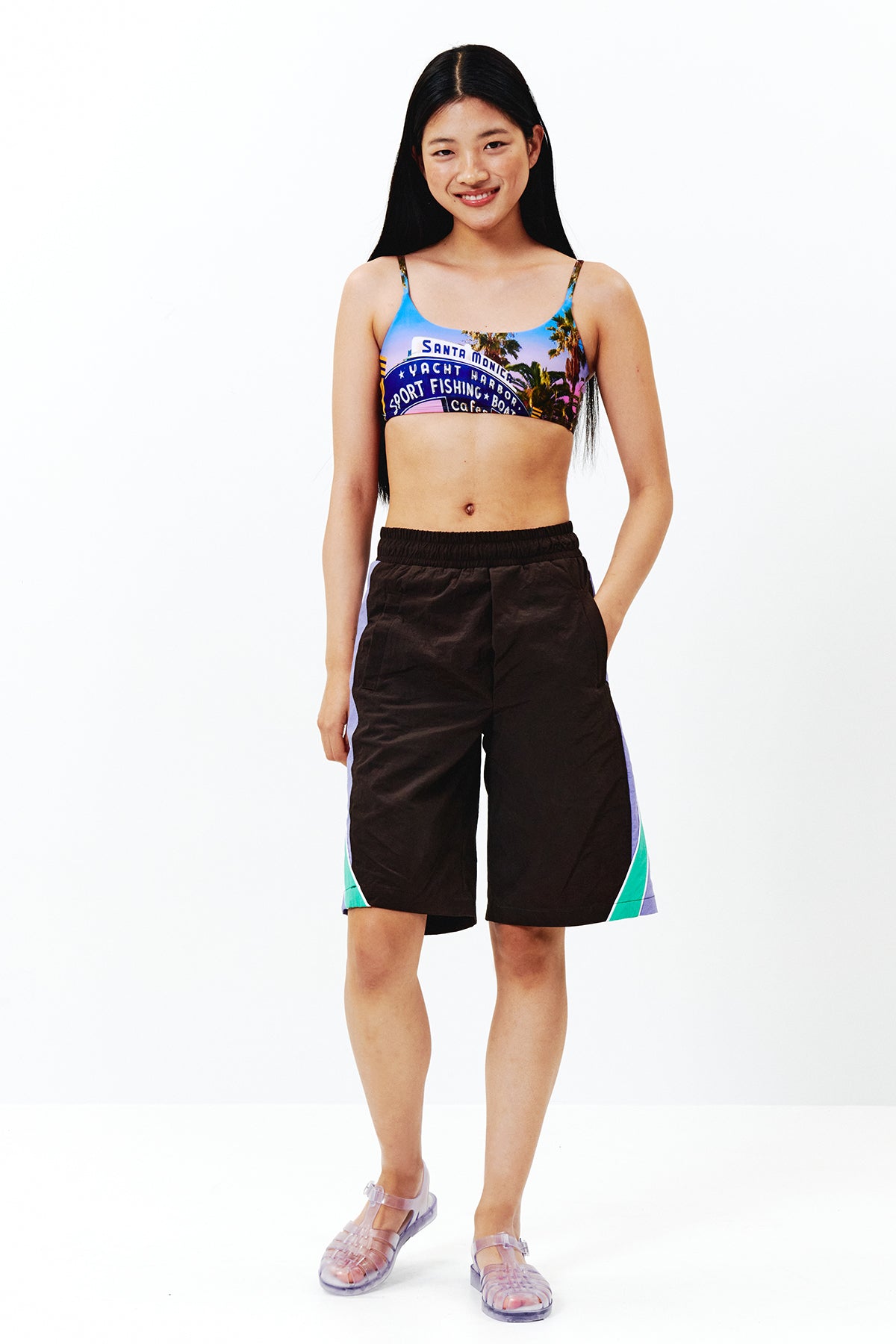 Short de surf - Marron café