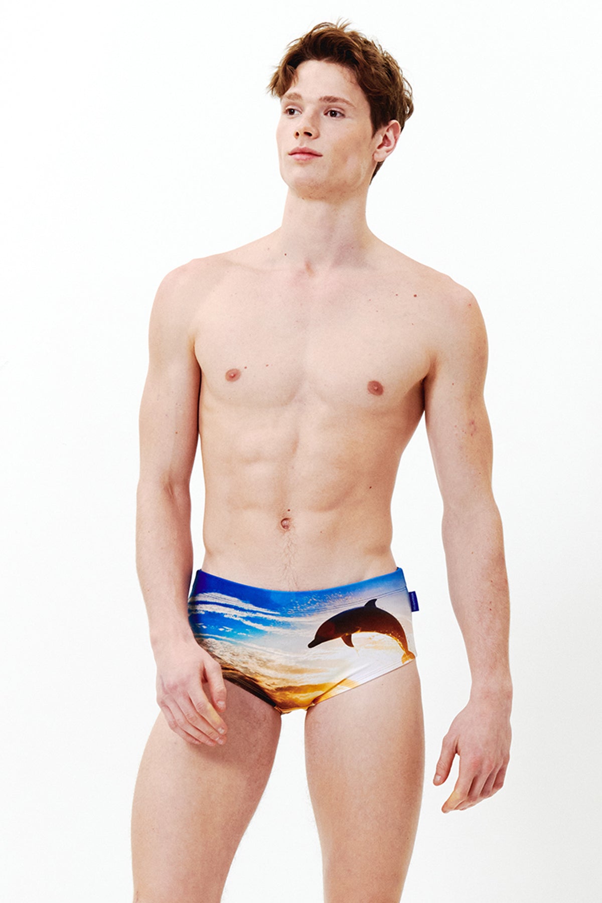 Maillot de bain coupe carrée Jumping for Joy - Bleu océan