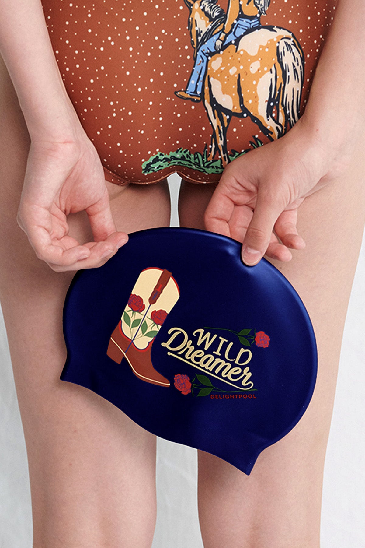 ロージー ウエスタンブーツ スイムキャップ - ネイビー