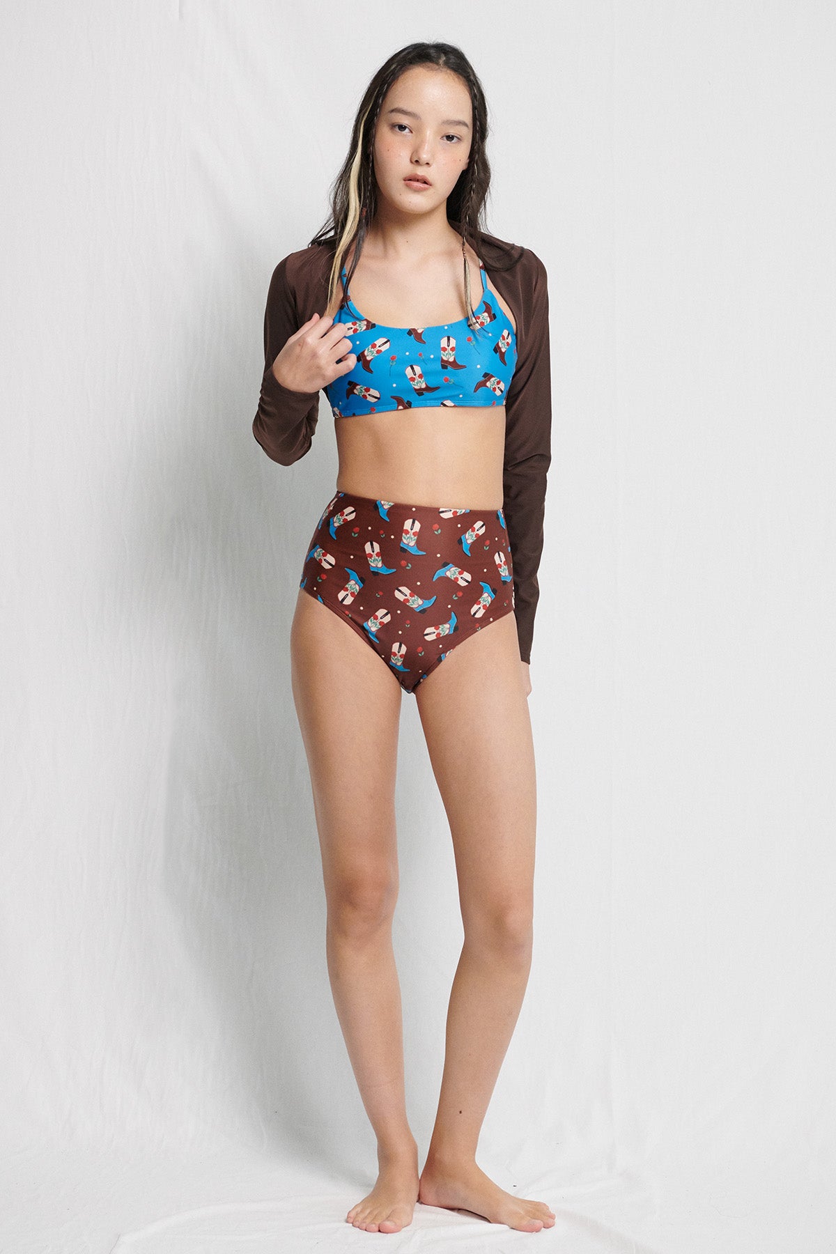 Rosy Western boots BIKINI Top - Brave Blue