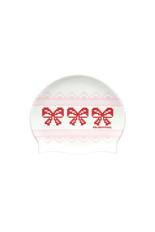 Bows sweater Swim Cap - White