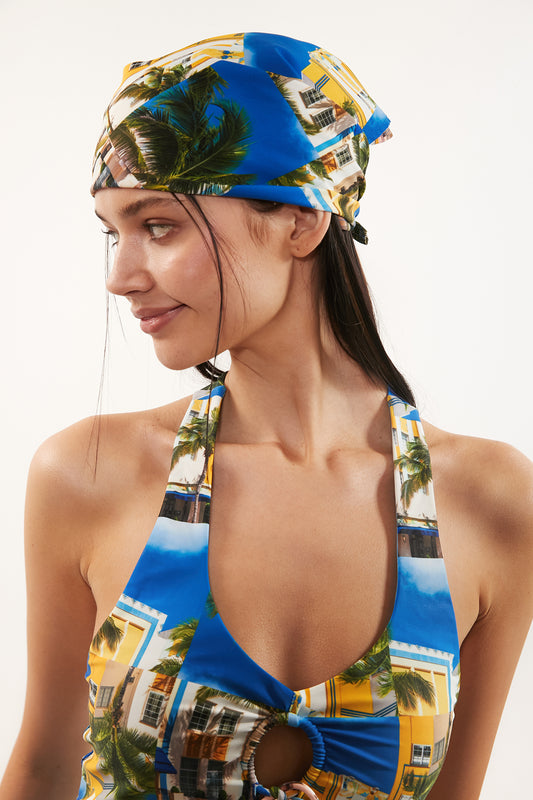 Bandana de l'hôtel Miami - Bleu cobalt