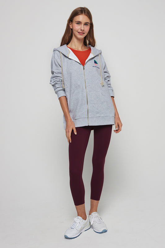 DP フード ジップアップ - グレー