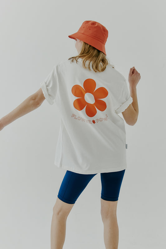 フラワーパワーTシャツ - ホワイト