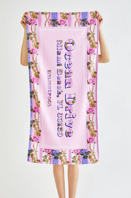 Serviette de plage Ocean Drive - Rose