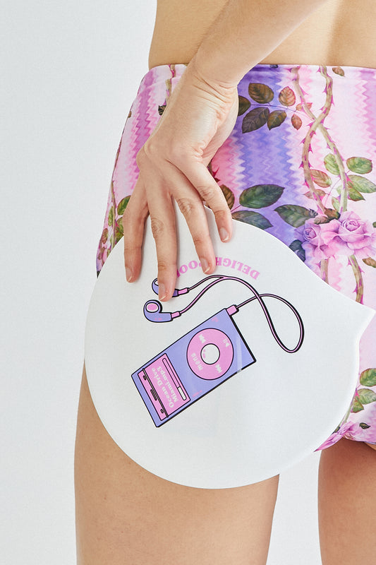 Ocean Drive.mp3 Swim cap - White