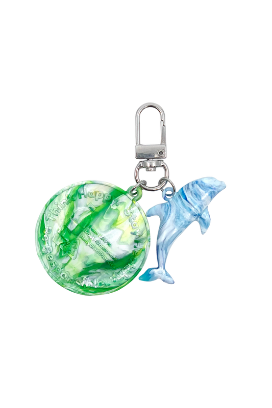 Plastic Dolphin Keyring - Sky Blue