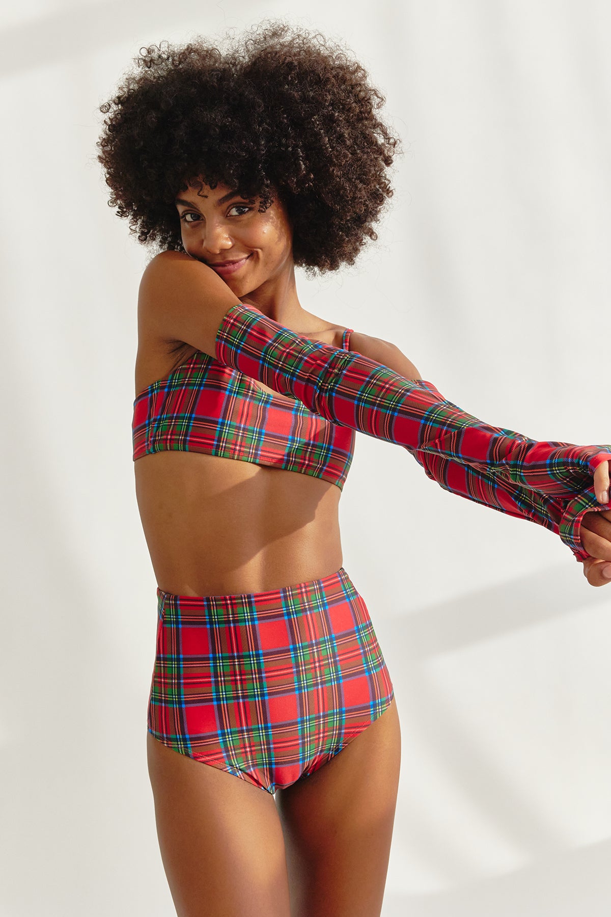 DELIGHTPOOL Tartan BIKINI BOTTOM - Christmas Red