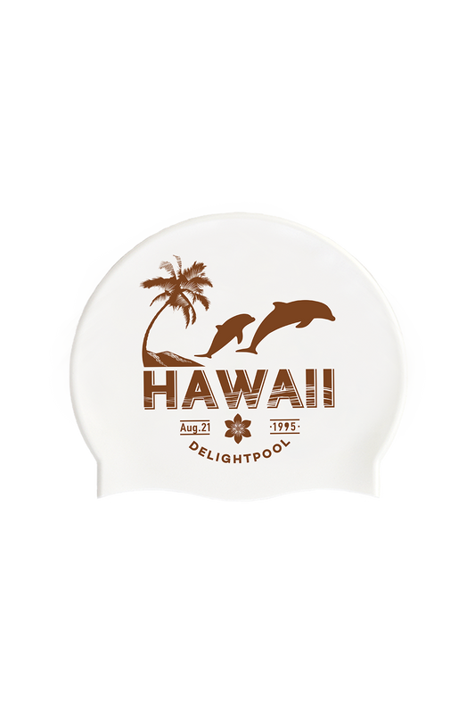 Dophin twins swim cap - White