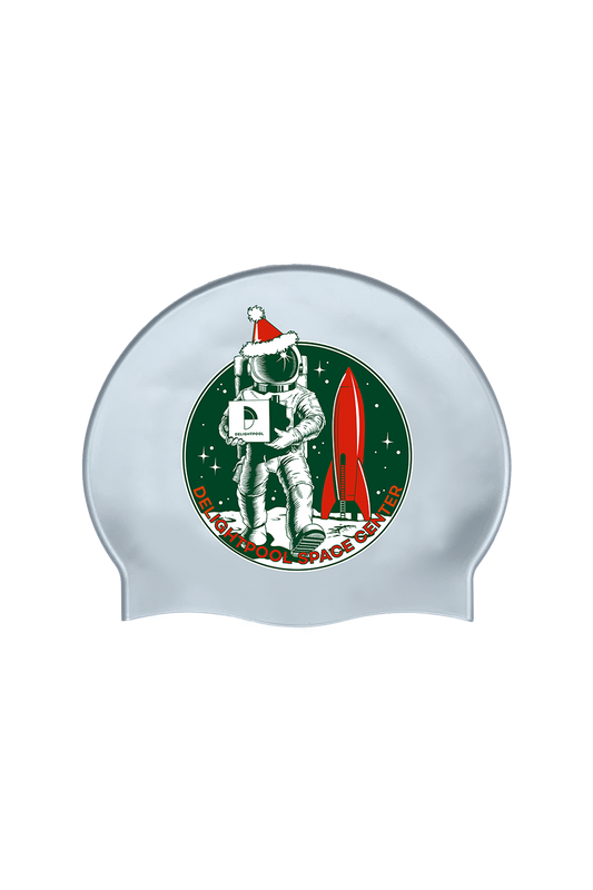 Winter Holiday in Space swim cap - Silver