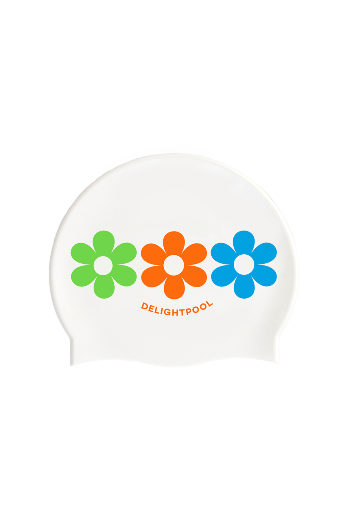 Triple flowers swim cap - White