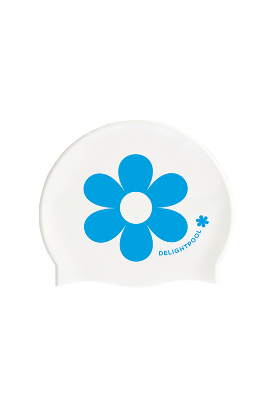Flower power swim cap - Blue
