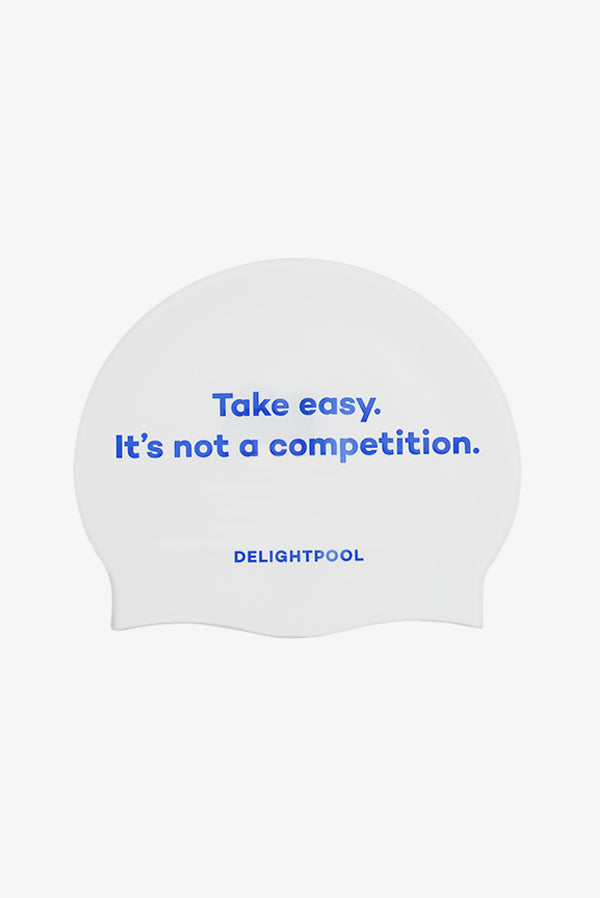 It's Not A Competition Swim Cap - White