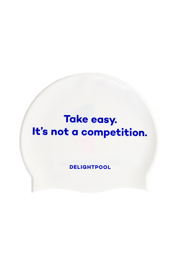 It's Not A Competition Swim Cap - White (pearl)