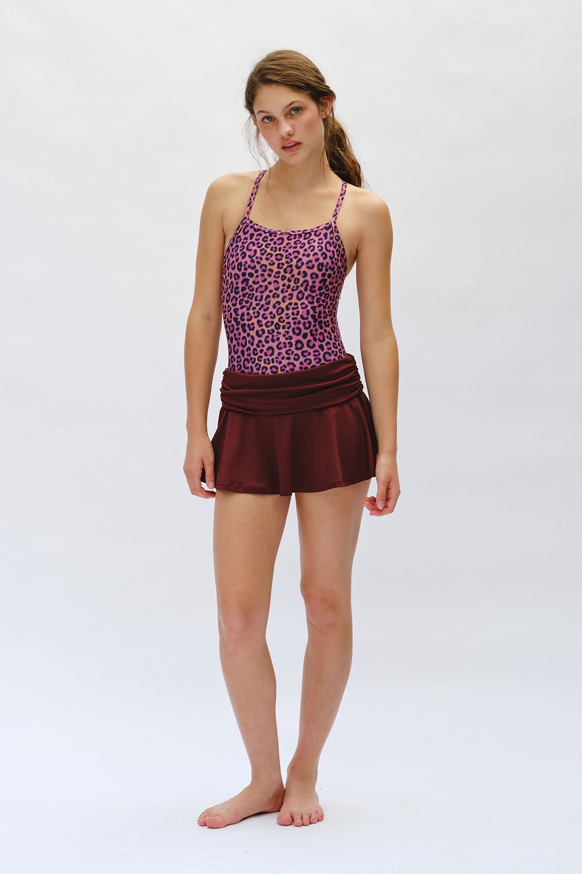 Dusty Leopard Tie-Back - Rosy Sunset