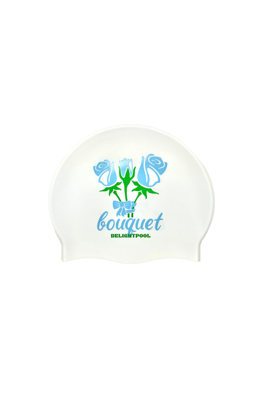 Rose Bouquet Swim Cap - Blue