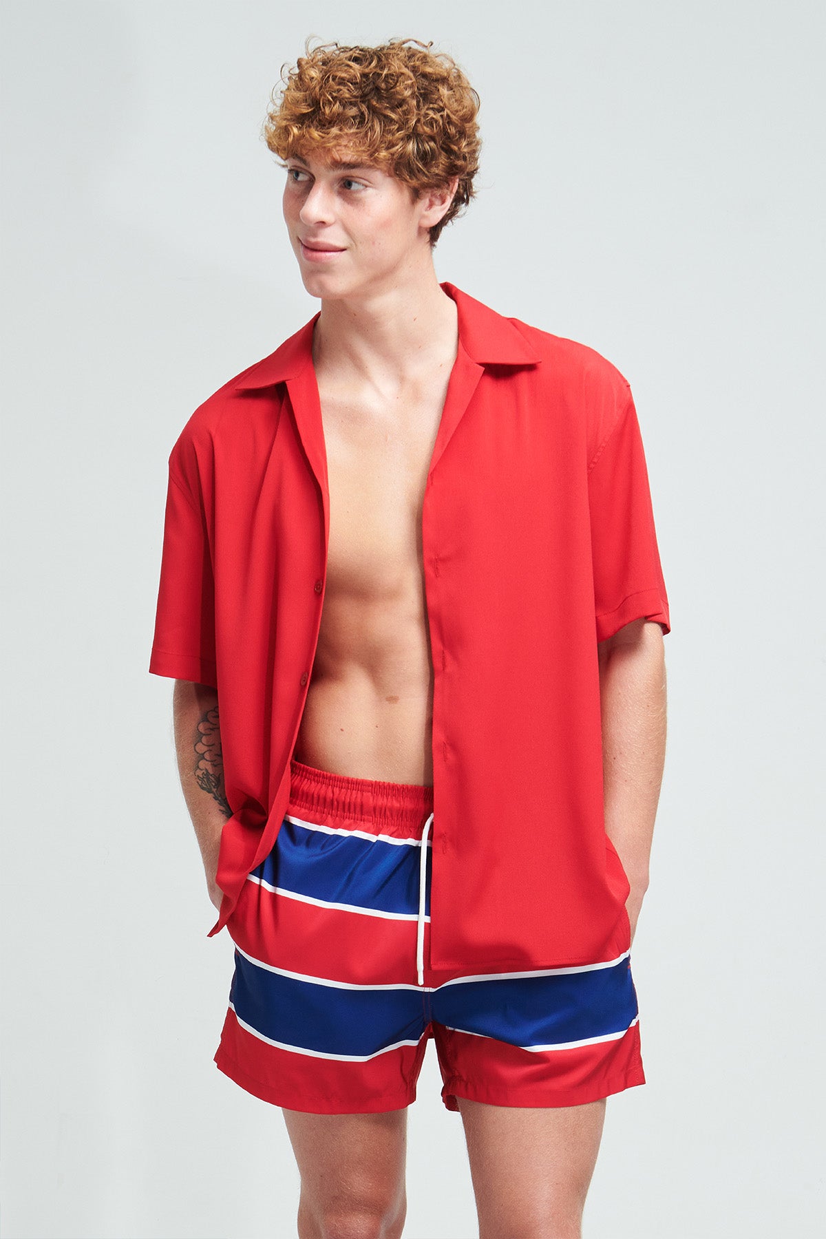 Resort 95 Long Shirts(M) - Red
