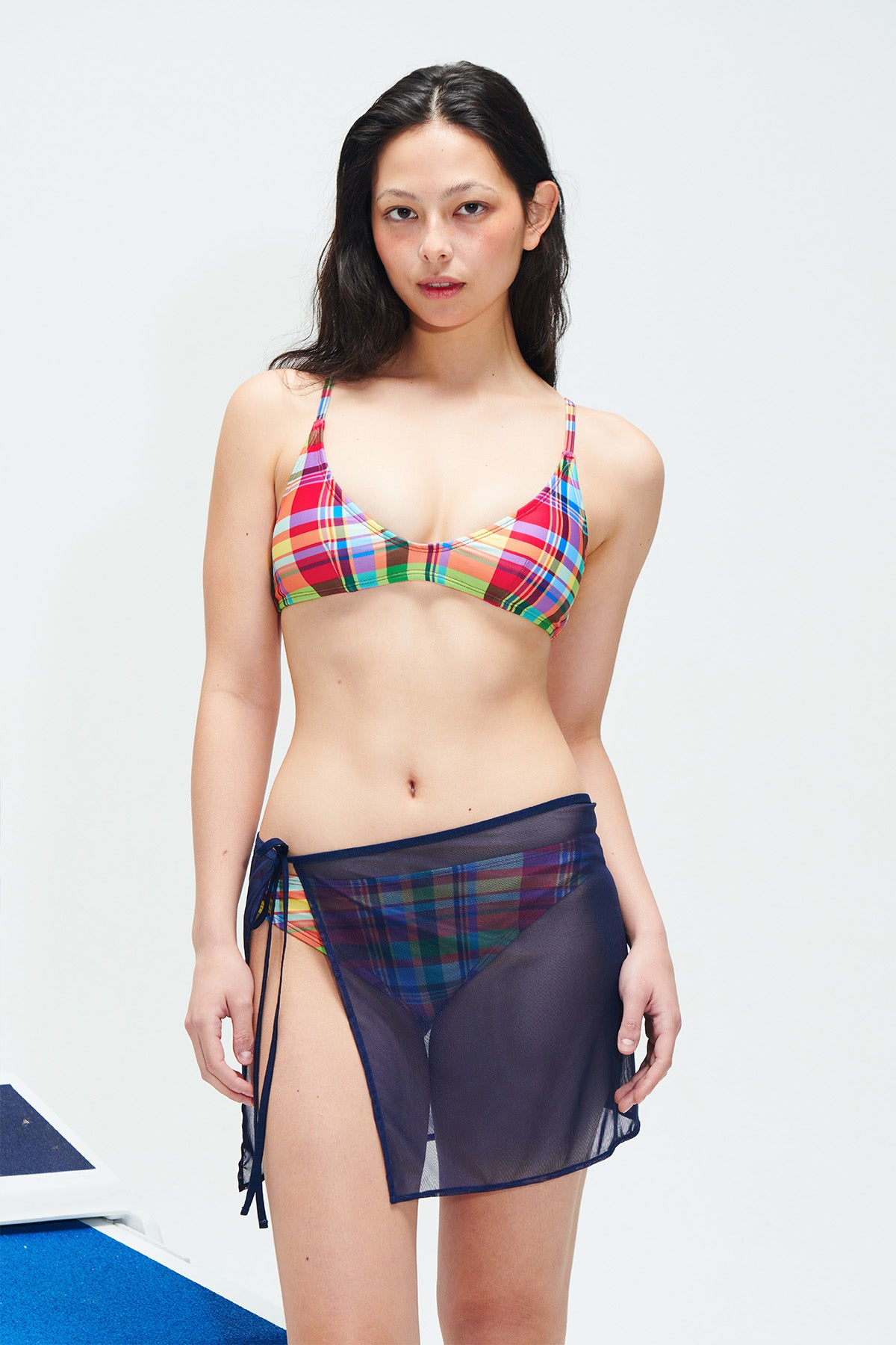 Mini-jupe en maille - Marron