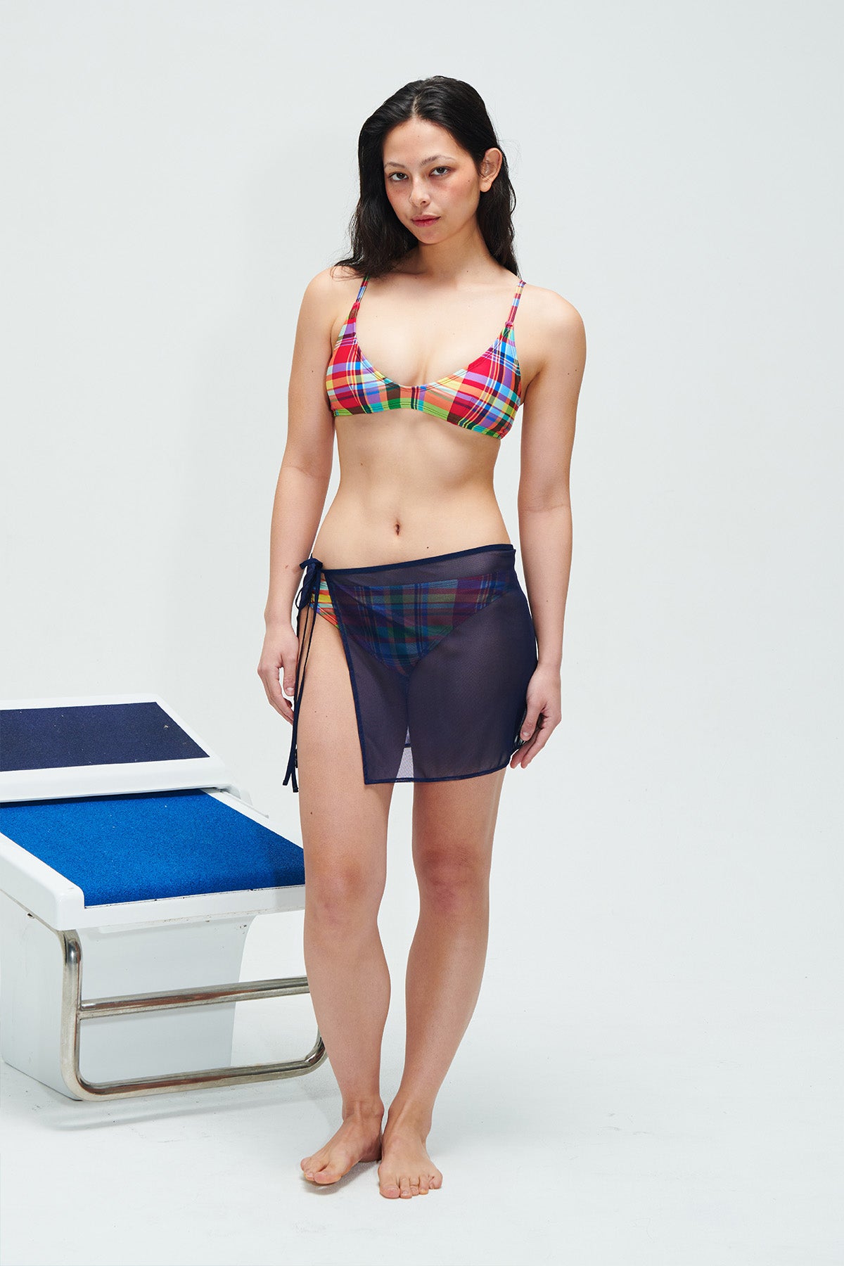 Mini-jupe en maille - Marron