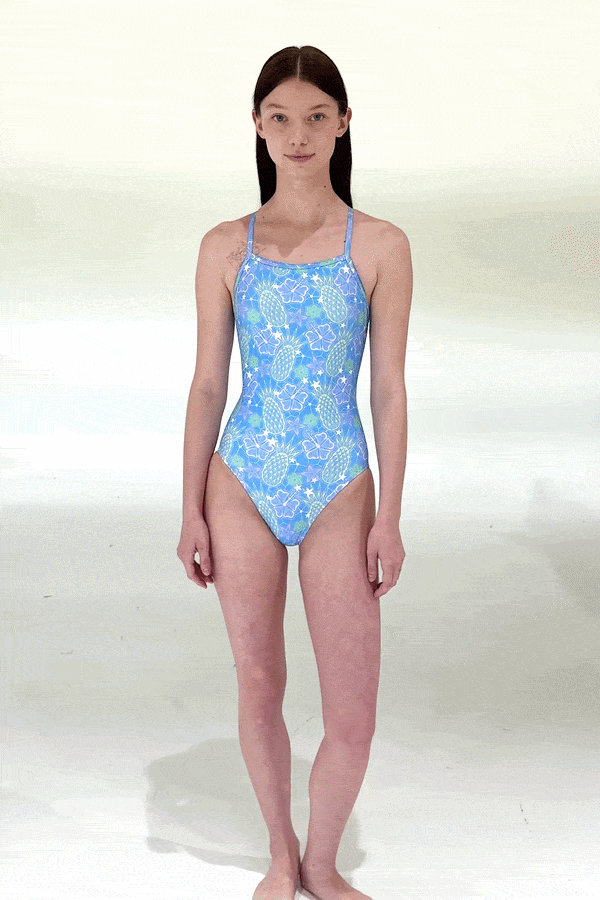 Tropic Bloom swimsuit - Sky Sorbet