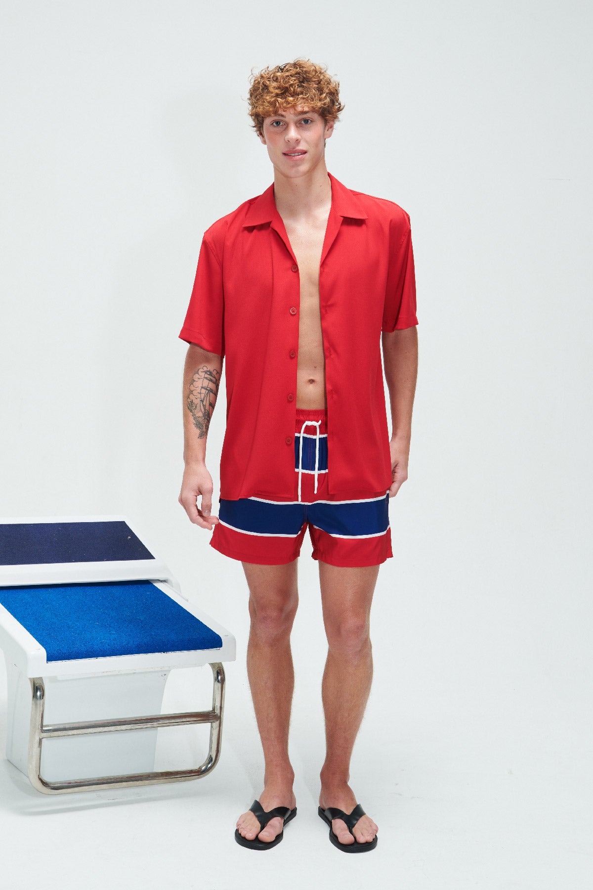 Resort 95 Long Shirts(M) - Red