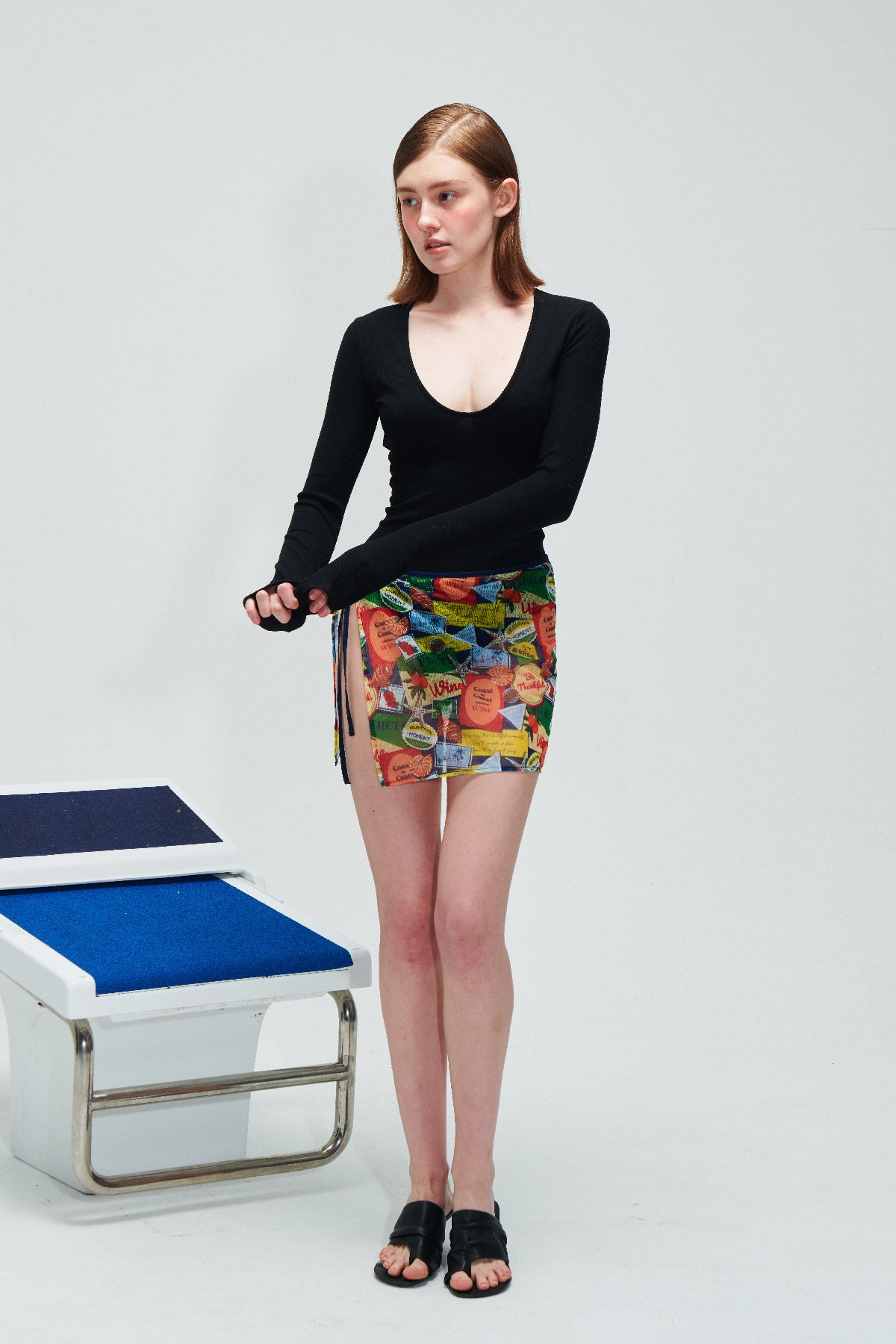 Mini-jupe en maille - Multi