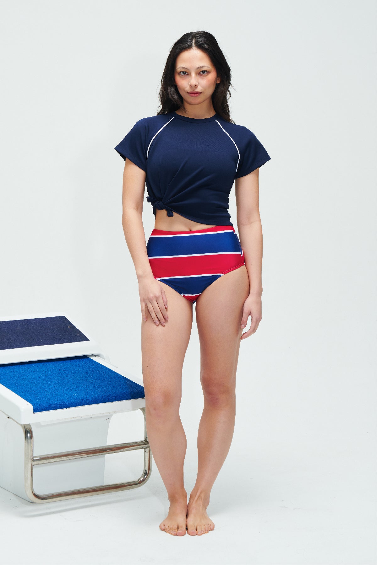 Varsity Stripe BIKINI Bottom - Classic Red