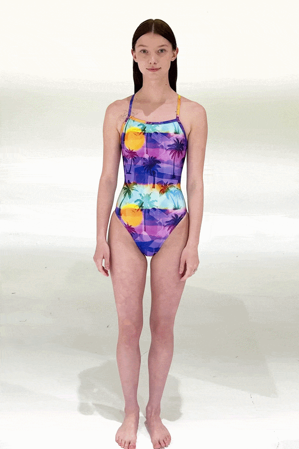 Sunfade Heat Tie-Back swimsuit - Dusk Purple