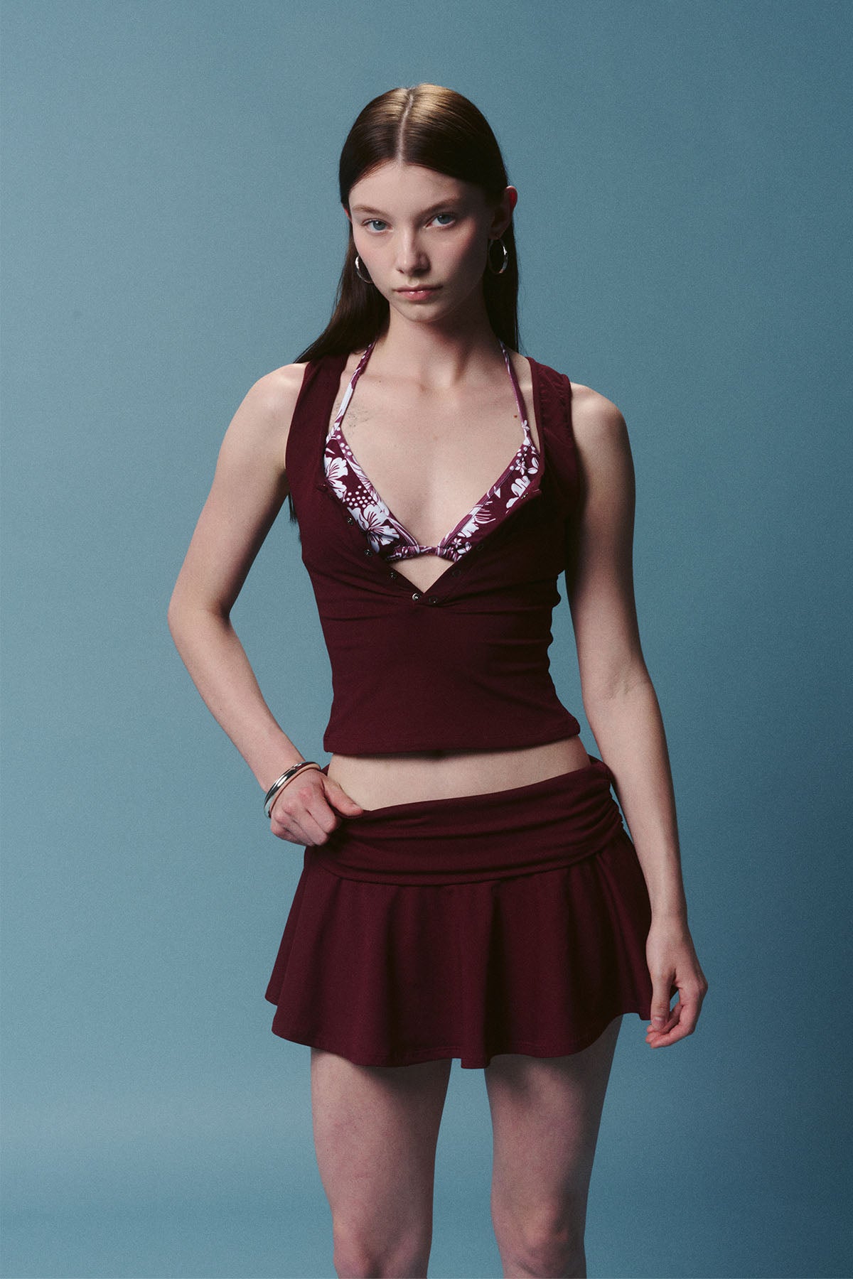 Gia Water Skirt - Bordeaux