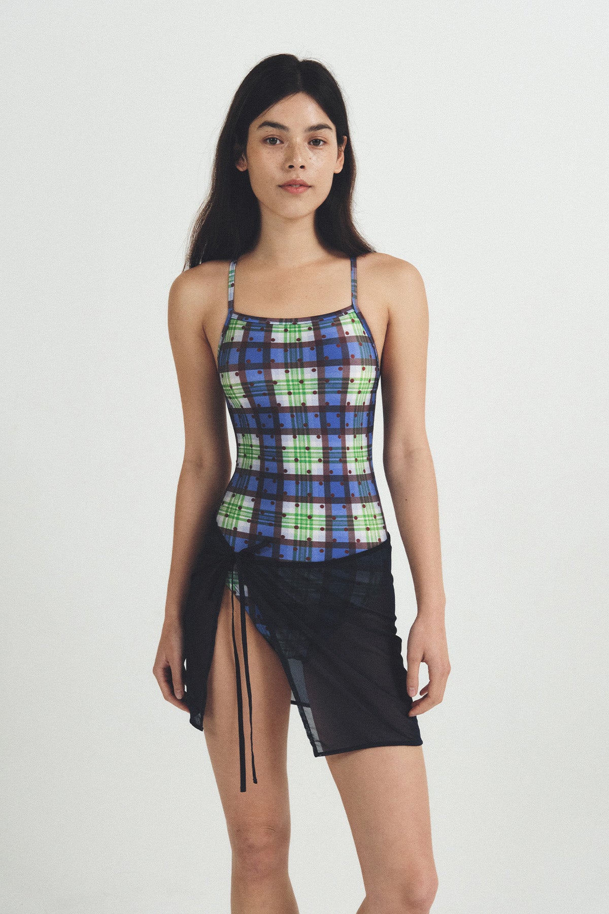 Tartan Dot swimsuit - Berry Forest