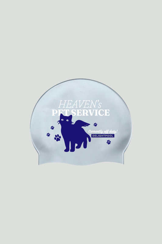 Off duty cat Swim Cap - Silver