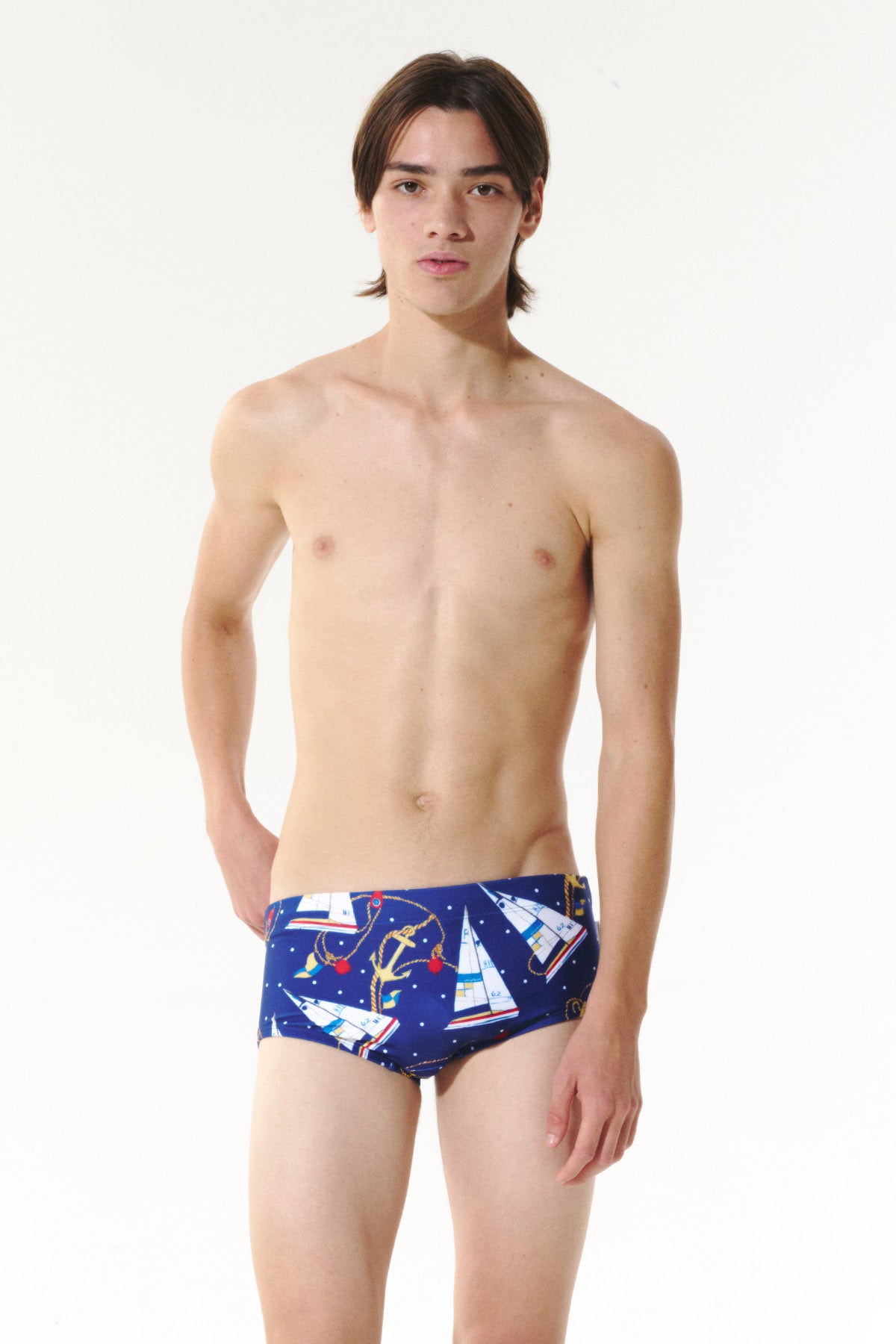 Midnight Sail Square Leg Swimsuit - Starry Navy