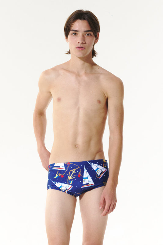 Midnight Sail Square Leg Swimsuit - Starry Navy