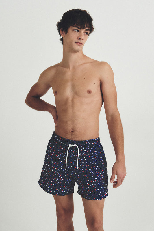 Grumpy Dot Swim Trunks - Midnight Pop