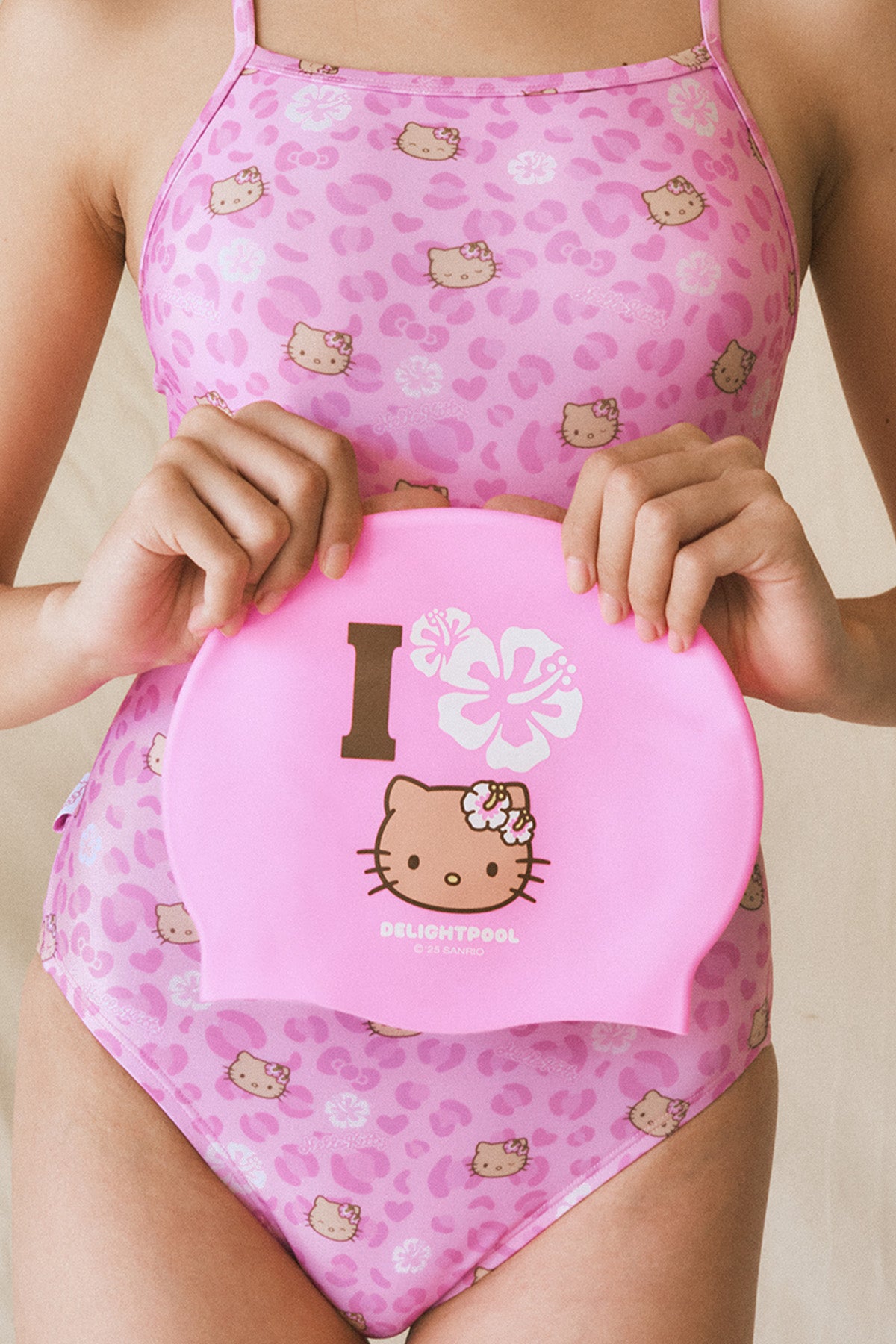 Bonnet de bain Hello Kitty - Rose