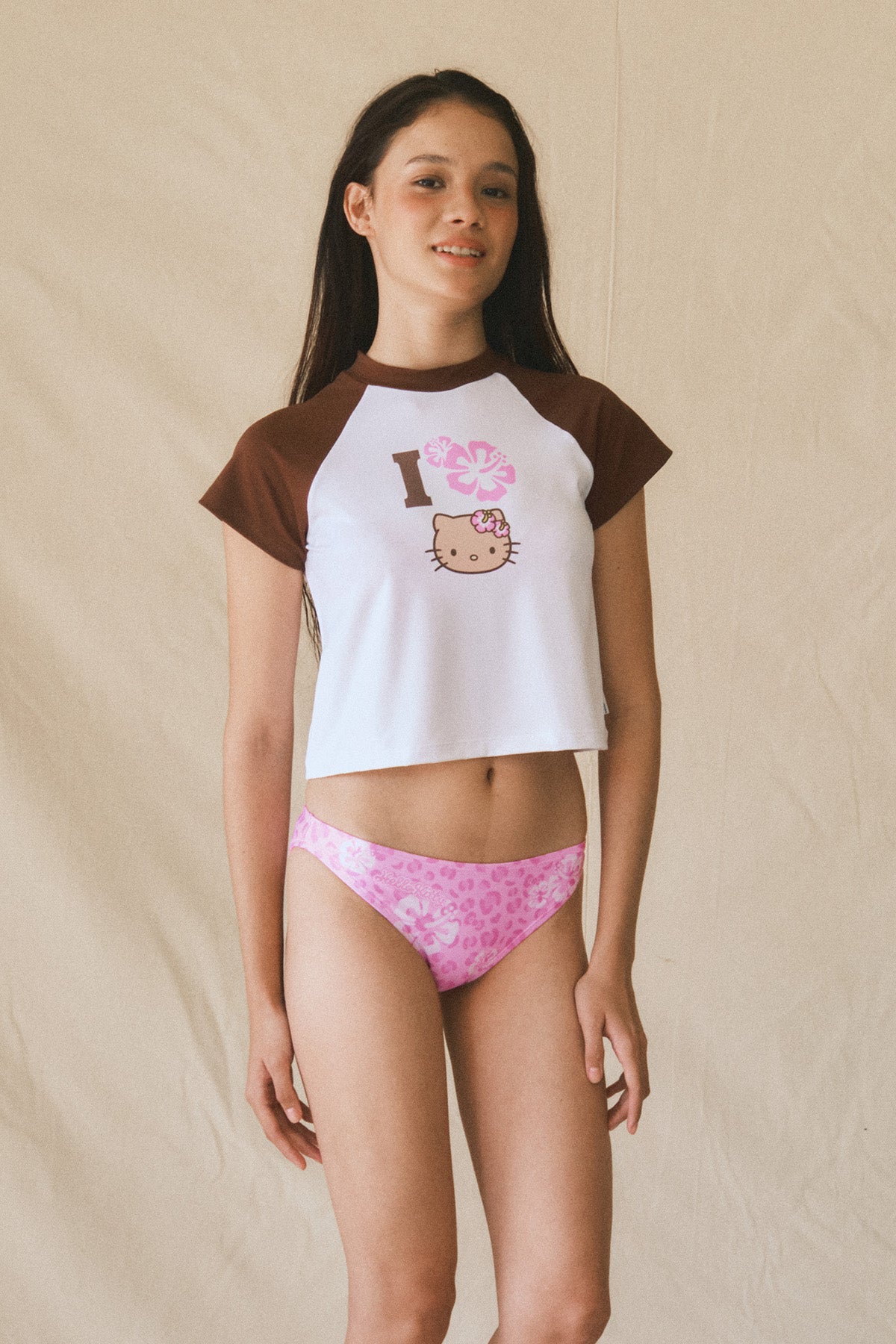 Aloha Leopard  Water TOP - Coconut Tan