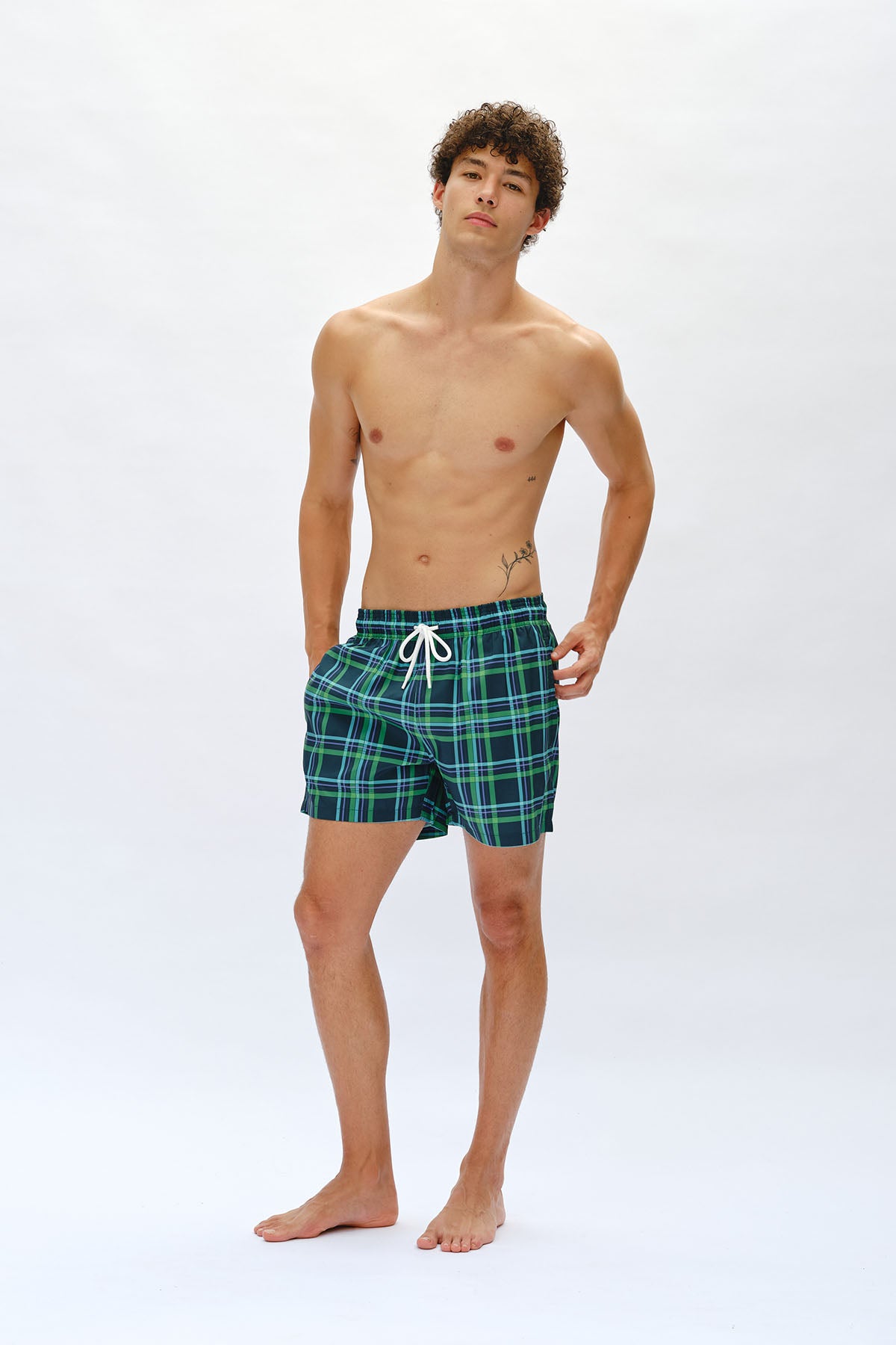 Margot Check Swim Trunks - Pine Forest