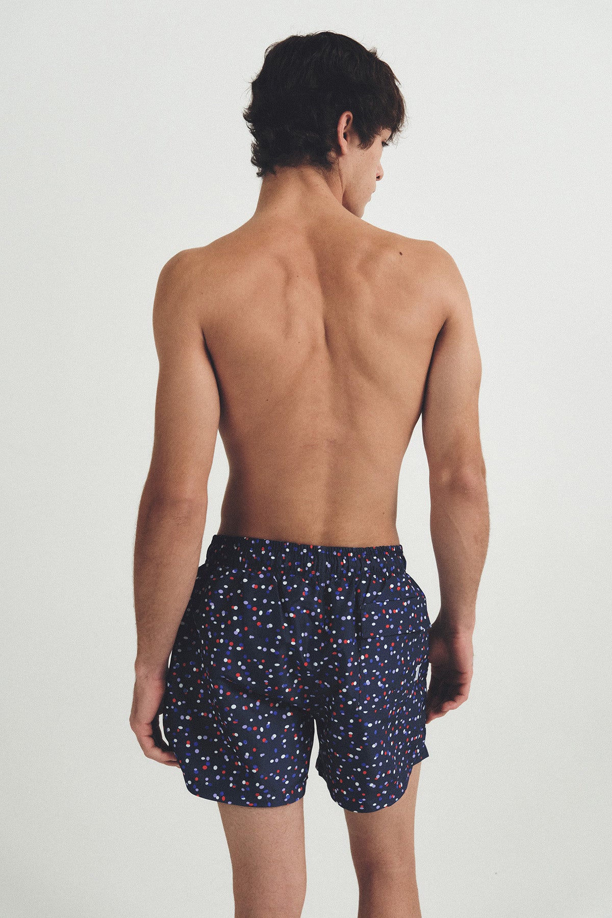 秋のチェック柄スイムトランクス - アンバーブラウン