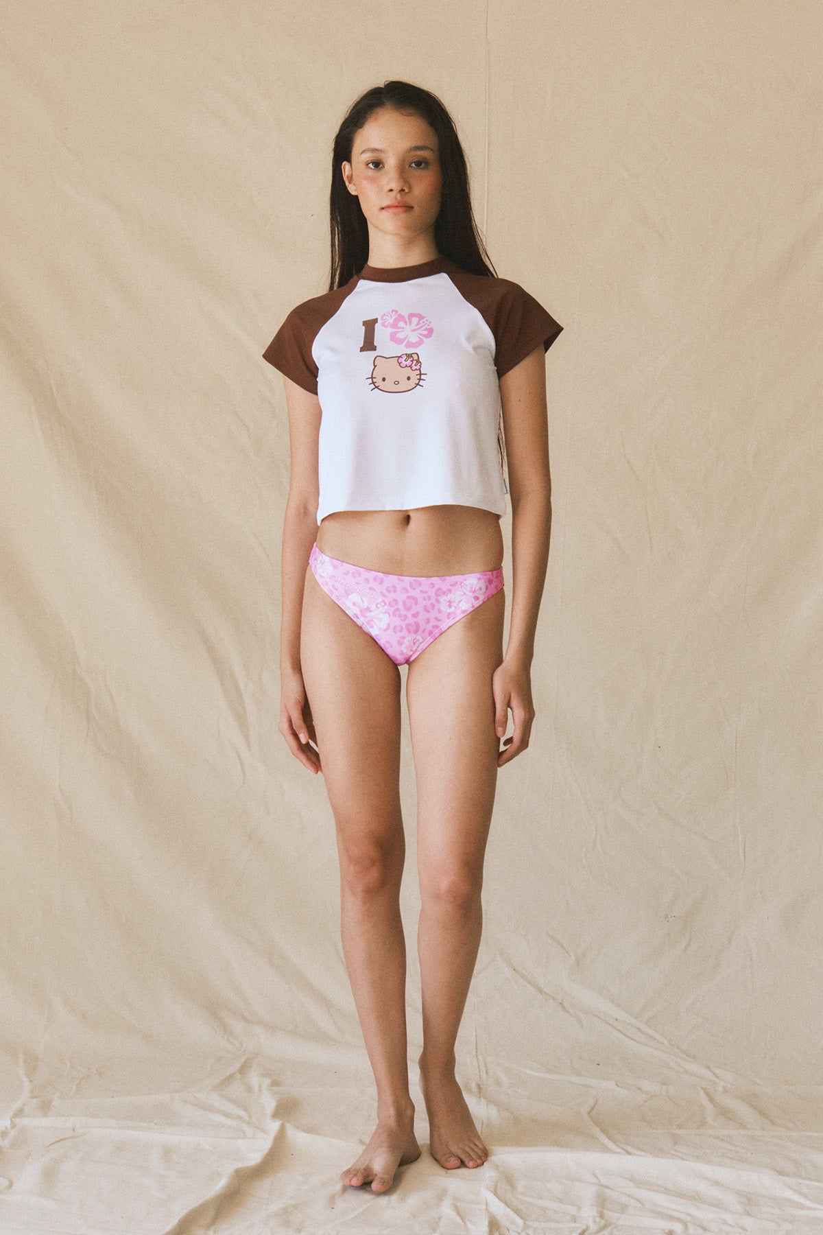 Aloha Leopard  Water TOP - Coconut Tan