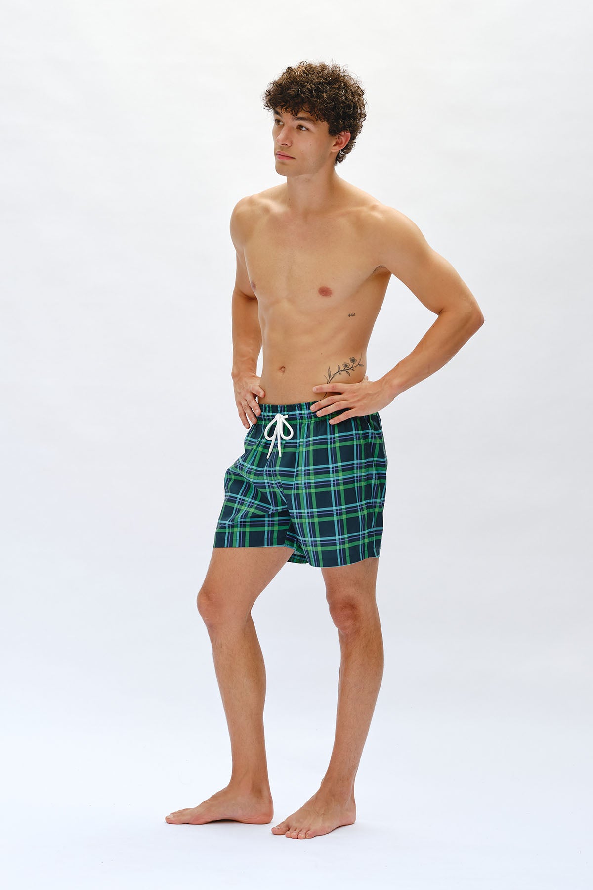Margot Check Swim Trunks - Pine Forest