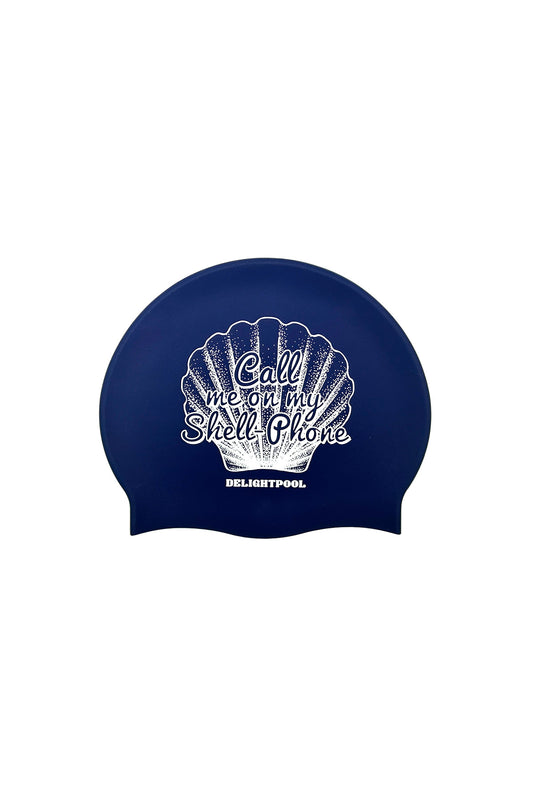 Shell Phone Swim Cap - Navy