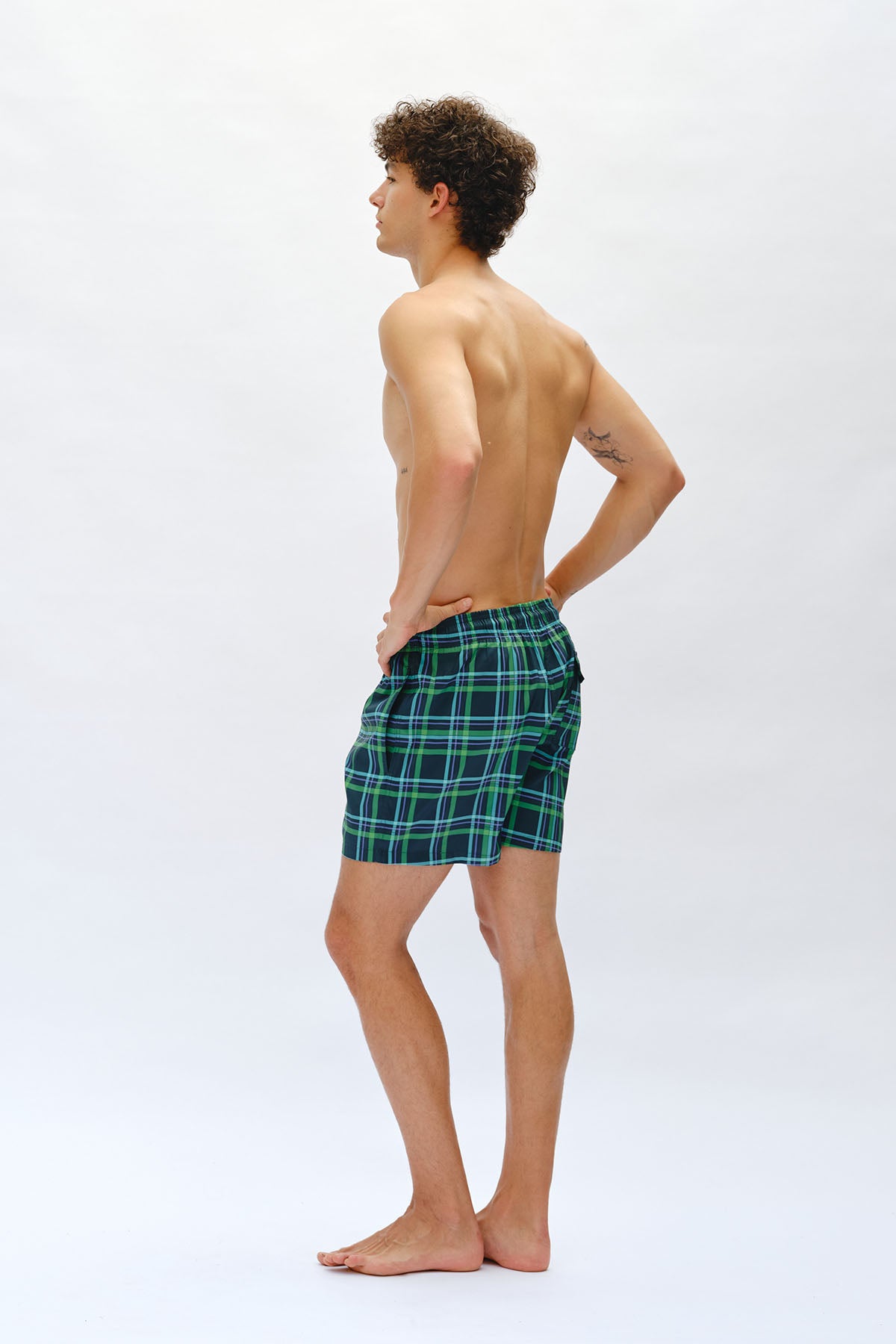 Margot Check Swim Trunks - Pine Forest