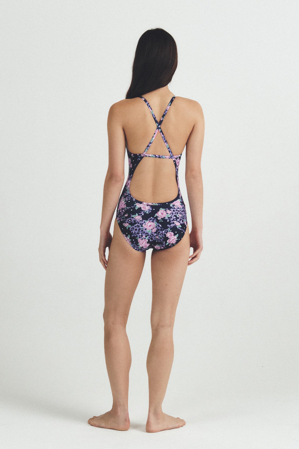Maillot de bain léopard rose - Baiser violet