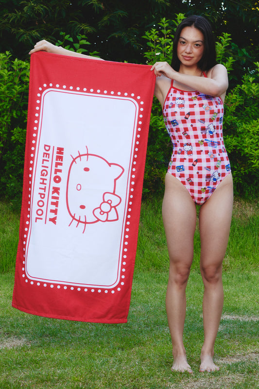 Serviette de plage Hello Kitty - Rouge