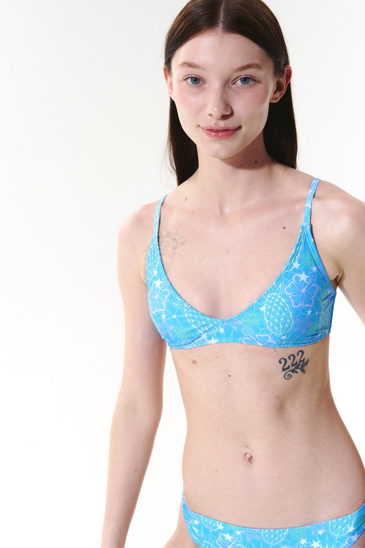 Tropic Bloom BIKINI Top - Sky Sorbet