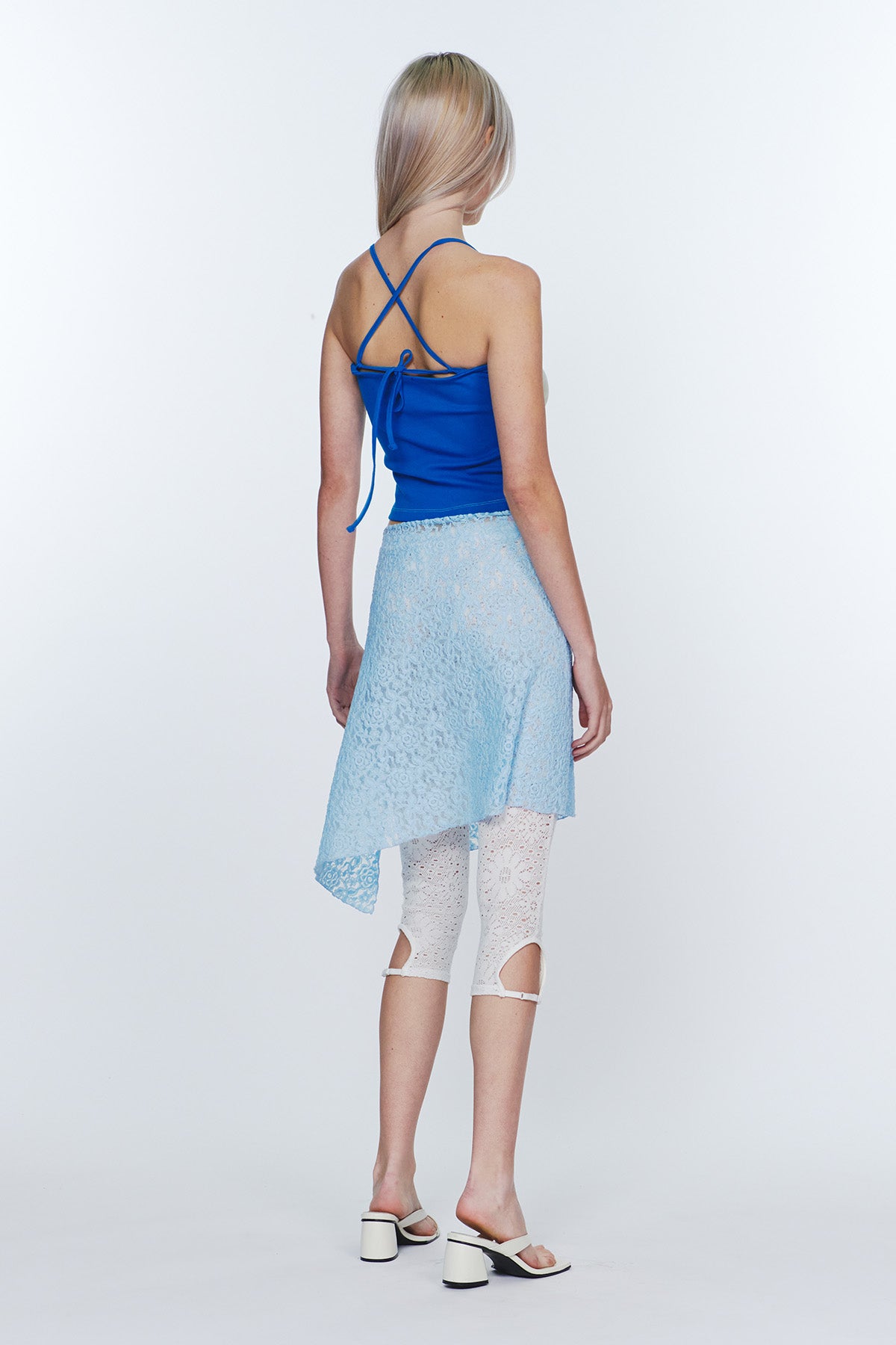 Lace Midi Skirt - Sky Blue
