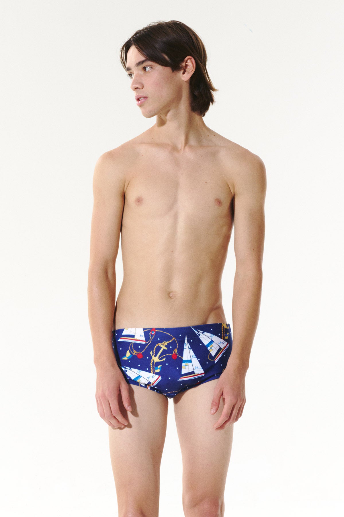 Midnight Sail Square Leg Swimsuit - Starry Navy